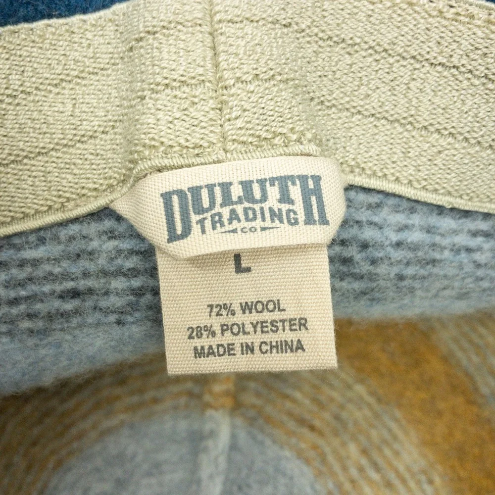 Duluth Trading Co Bucket Hat Womens Large Blue Striped Wool Blend Winter Warm